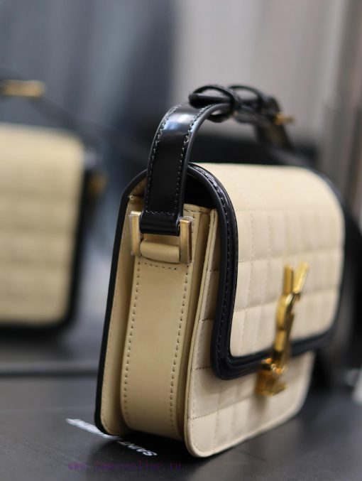 Yves Saint Laurent Bags 𝑺𝑶𝑳𝑭𝑬𝑹𝑰𝑵𝑶 𝑩𝑶𝑿 Apricot suede plaid with patent leather, 19cmMust be popular, it has already c ejj6i5cz - Image 6