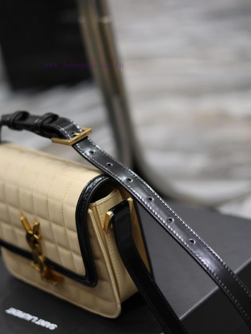 Yves Saint Laurent Bags 𝑺𝑶𝑳𝑭𝑬𝑹𝑰𝑵𝑶 𝑩𝑶𝑿 Apricot suede plaid with patent leather, 19cmMust be popular, it has already c ejj6i5cz - Image 7