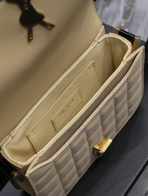 Yves Saint Laurent Bags 𝑺𝑶𝑳𝑭𝑬𝑹𝑰𝑵𝑶 𝑩𝑶𝑿 Apricot suede plaid with patent leather, 19cmMust be popular, it has already c ejj6i5cz - Image 10