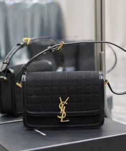 Yves Saint Laurent Bags NEWFull border black patent leather with black suede plaice_23cmSOLFERINO BOX_ is a must-hav x66urepy
