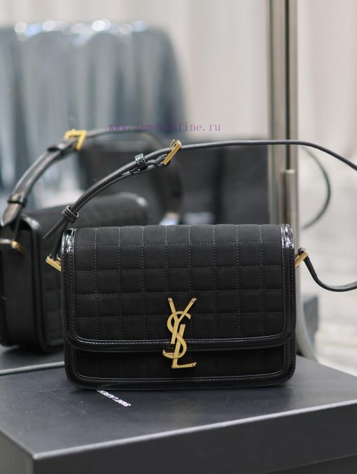 Yves Saint Laurent Bags NEWFull border black patent leather with black suede plaice_23cmSOLFERINO BOX_ is a must-hav x66urepy