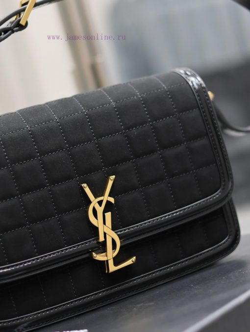 Yves Saint Laurent Bags NEWFull border black patent leather with black suede plaice_23cmSOLFERINO BOX_ is a must-hav x66urepy - Image 4