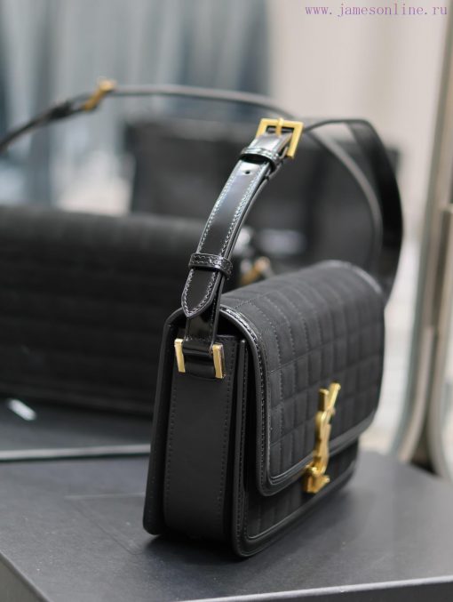 Yves Saint Laurent Bags NEWFull border black patent leather with black suede plaice_23cmSOLFERINO BOX_ is a must-hav x66urepy - Image 6
