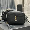 Yves Saint Laurent Bags NEWLou Camera Bag - Black with Black Braided Gold BuckleTop level imported Italian cowhide c k0fyr7dn