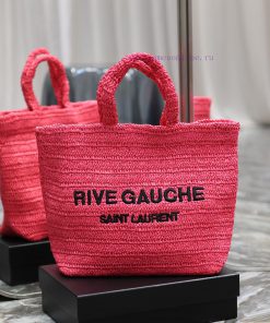 Yves Saint Laurent Bags Rose redRIVE GAUCHE Lafite Grass Weaving Tote is full of artistic atmosphere~Lafite Grass We pqei2iup