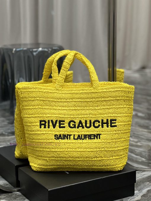 Yves Saint Laurent Bags Ginger YellowRIVE GAUCHE Lafite Grass Weaving Tote is full of artistic atmosphere~Lafite Gra zf3u7osn