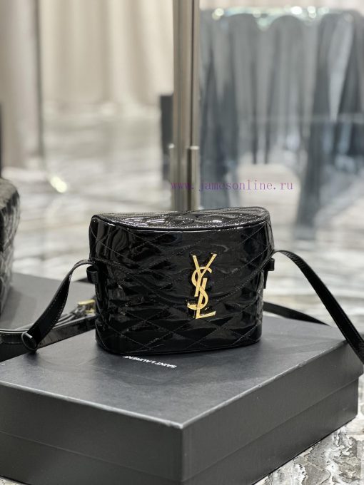 Yves Saint Laurent Bags JUNE Quilted Lacquer Leather with Sheepskin Box Bag_Adopting a front flip cover and a shaped 7wo3zv6f - Image 3
