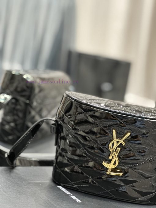 Yves Saint Laurent Bags JUNE Quilted Lacquer Leather with Sheepskin Box Bag_Adopting a front flip cover and a shaped 7wo3zv6f - Image 4