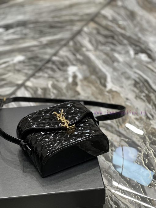 Yves Saint Laurent Bags JUNE Quilted Lacquer Leather with Sheepskin Box Bag_Adopting a front flip cover and a shaped 7wo3zv6f - Image 8
