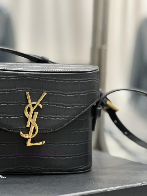 Yves Saint Laurent Bags JUNE Box Bag - Black Crocodile Pattern with Gold BuckleAdopting a front flip cover and a sha lofithgk - Image 5
