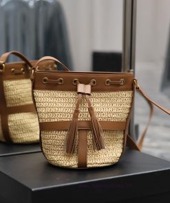 Yves Saint Laurent Bags Lafite straw weaving craft bucket bagFull of artistic atmosphere~Lafite grass weaving is ver i1qurc02
