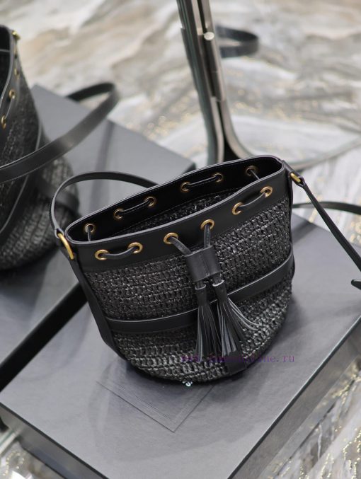 Yves Saint Laurent Bags Lafite straw weaving craft bucket bagFull of artistic atmosphere~Lafite grass weaving is ver 77w8sg1p - Image 4