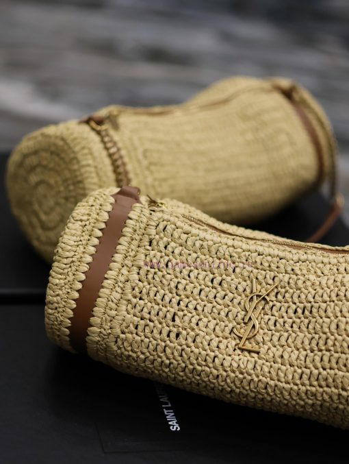 Yves Saint Laurent Bags SADE_ Lafite straw weaving craft cylindrical bagFull of artistic atmosphere~Lafite grass wea k359q780 - Image 5