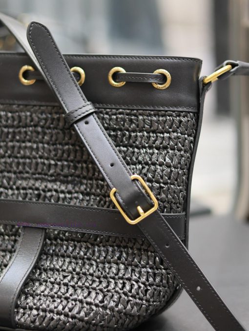 Yves Saint Laurent Bags Lafite straw weaving craft bucket bagFull of artistic atmosphere~Lafite grass weaving is ver 77w8sg1p - Image 9