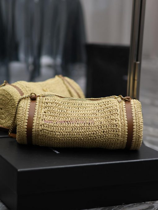 Yves Saint Laurent Bags SADE_ Lafite straw weaving craft cylindrical bagFull of artistic atmosphere~Lafite grass wea k359q780 - Image 9