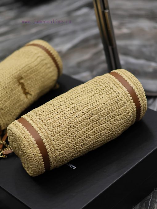 Yves Saint Laurent Bags SADE_ Lafite straw weaving craft cylindrical bagFull of artistic atmosphere~Lafite grass wea k359q780 - Image 10