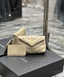 Yves Saint Laurent Bags Apricot colored gold buckleLoulou Puffer_Sized Handbag Comes in Full Package Made of Soft It op7t9goo