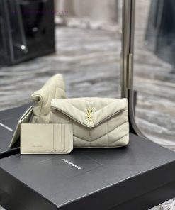 Yves Saint Laurent Bags White gold buckleLoulou Puffer_Sized Handbag Comes in Full Package Made of Soft Italian Shee iuyrbgwy