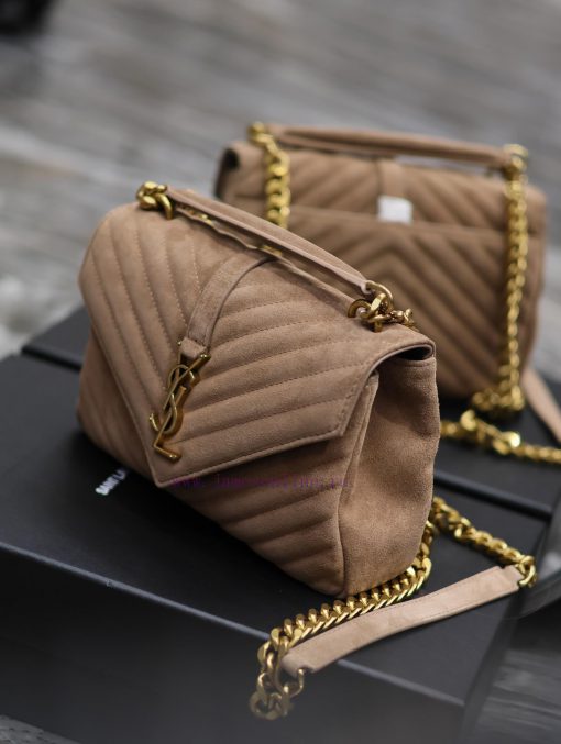 Yves Saint Laurent Bags Monogram college Deep apricot frosted leather_Wannian postman bag, hot and explosive 24cm, sri4g03q - Image 5