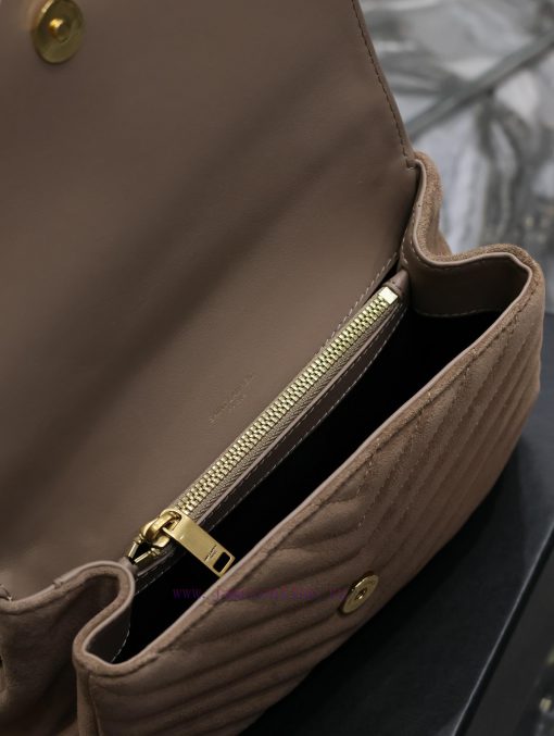 Yves Saint Laurent Bags Monogram college Deep apricot frosted leather_Wannian postman bag, hot and explosive 24cm, sri4g03q - Image 10