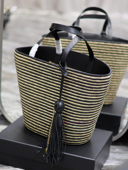 Yves Saint Laurent Bags Black apricot stripeLafite Grass Vine Weaving Craft Bucket BagFull of artistic atmosphere~La 47wkzfyf - Image 4