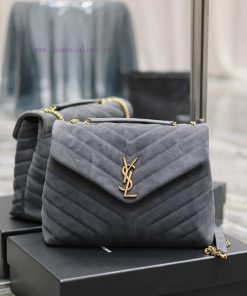 Yves Saint Laurent Bags Loulou_32cm dark gray frosted leatherA bag suitable for carrying in winter, it has arrived. m9gvfqfq