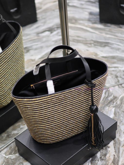 Yves Saint Laurent Bags Black apricot stripeLafite Grass Vine Weaving Craft Bucket BagFull of artistic atmosphere~La 47wkzfyf - Image 8