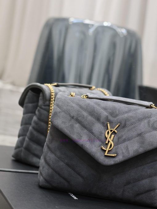 Yves Saint Laurent Bags Loulou_25cm dark gray frosted leatherA bag suitable for carrying in winter, it has arrived. ks9f2p7y - Image 4
