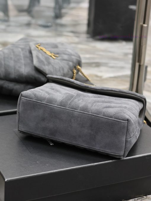 Yves Saint Laurent Bags Loulou_25cm dark gray frosted leatherA bag suitable for carrying in winter, it has arrived. ks9f2p7y - Image 8
