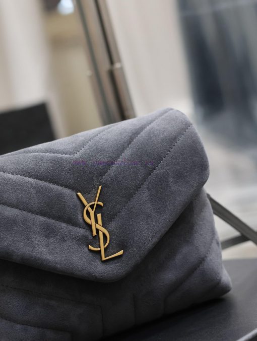 Yves Saint Laurent Bags Loulou_20cm dark gray frosted leatherA bag suitable for carrying in winter, it has arrived. 6bvgfngr - Image 4