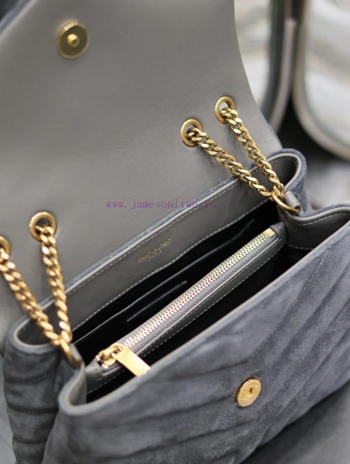 Yves Saint Laurent Bags Loulou_25cm dark gray frosted leatherA bag suitable for carrying in winter, it has arrived. ks9f2p7y - Image 10