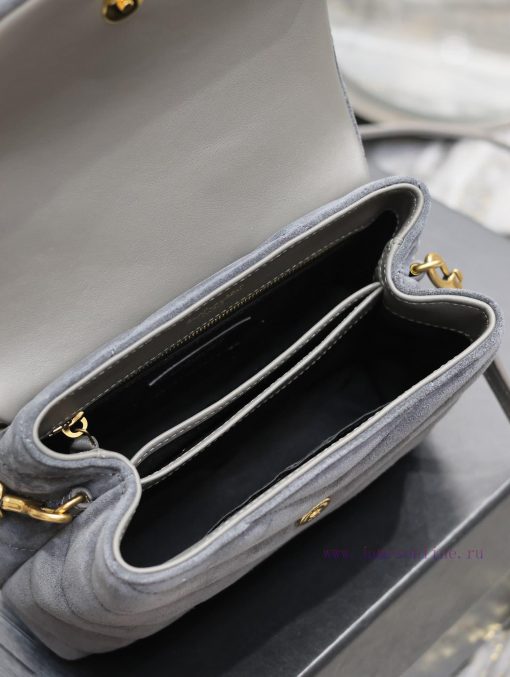 Yves Saint Laurent Bags Loulou_20cm dark gray frosted leatherA bag suitable for carrying in winter, it has arrived. 6bvgfngr - Image 9
