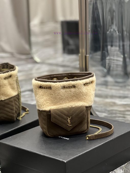 Yves Saint Laurent Bags JOE_The latest V-shaped quilted mini bucket bag has arrived. It is a cute imported Italian f qvcnvnyc - Image 3