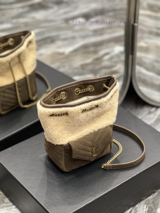 Yves Saint Laurent Bags JOE_The latest V-shaped quilted mini bucket bag has arrived. It is a cute imported Italian f qvcnvnyc - Image 5