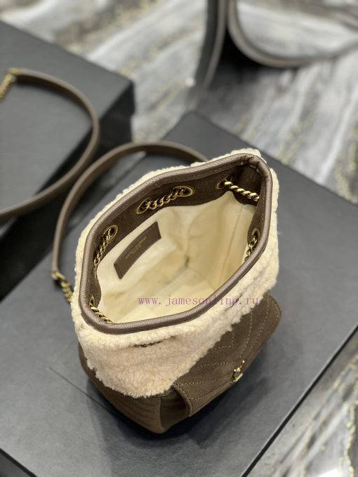 Yves Saint Laurent Bags JOE_The latest V-shaped quilted mini bucket bag has arrived. It is a cute imported Italian f qvcnvnyc - Image 6