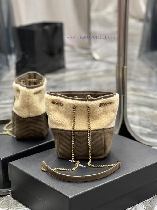 Yves Saint Laurent Bags JOE_The latest V-shaped quilted mini bucket bag has arrived. It is a cute imported Italian f qvcnvnyc - Image 7