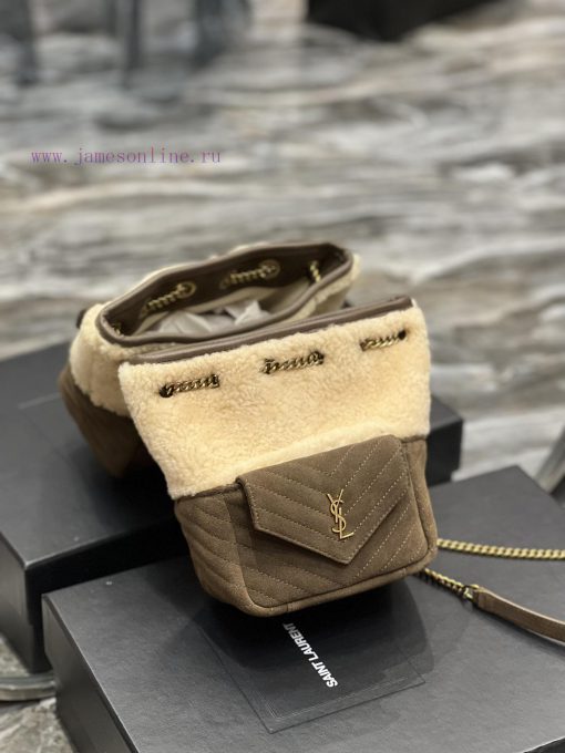 Yves Saint Laurent Bags JOE_The latest V-shaped quilted mini bucket bag has arrived. It is a cute imported Italian f qvcnvnyc - Image 8