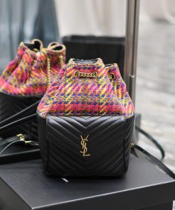 Yves Saint Laurent Bags 𝐉𝐨𝐞 _ Backpack made of black sheepskin with colorful yarnIt's not an exaggeration to say tha ht2yijld