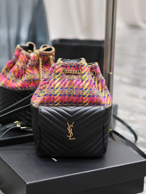 Yves Saint Laurent Bags 𝐉𝐨𝐞 _ Backpack made of black sheepskin with colorful yarnIt's not an exaggeration to say tha ht2yijld