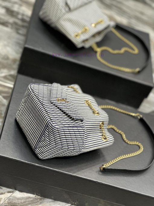 Yves Saint Laurent Bags NEW denim striped gold buckleJOE_The latest V-shaped quilted mini bucket bag has arrived. It tvkvx63a - Image 10