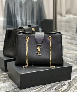 Yves Saint Laurent Bags Black caviarY's caviar cowhide large tote bag/shopping bagThe iconic logo is transformed int u2l8w7tk