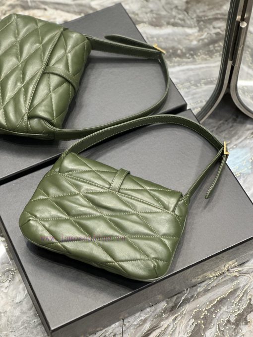 Yves Saint Laurent Bags NEW Green Gold Button Sheepskin_The LE 57 series quilted armpit bag, these days without an a 2kwb21e5 - Image 10