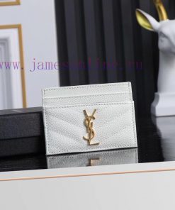 Yves Saint Laurent Bags SLoro Piana card clip credit clip metal interlocking YSL standard, jacquard embossed stitchi zwsk6qz9