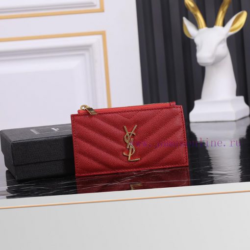 Yves Saint Laurent Bags New Saint Laurent Card Bag Authentic Development [Rose] [Rose] Imported Small Particle Leath r1dgf80u - Image 2