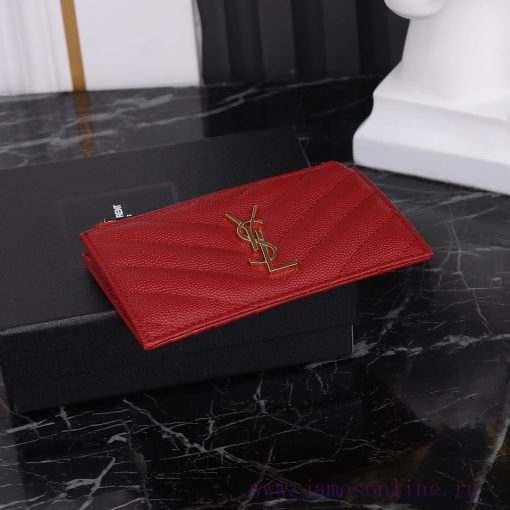 Yves Saint Laurent Bags New Saint Laurent Card Bag Authentic Development [Rose] [Rose] Imported Small Particle Leath r1dgf80u - Image 5