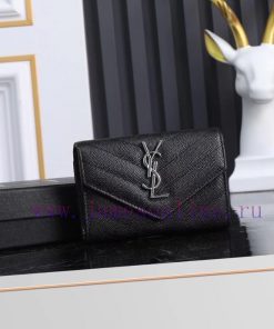Yves Saint Laurent Bags SLoro Piana two fold short clip wallet card bag, original development, imported calf leather ty98krnk