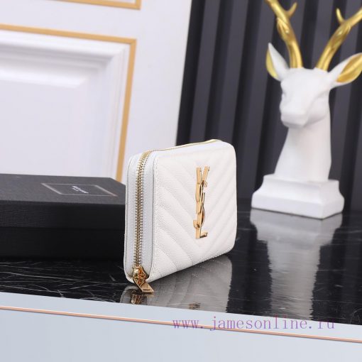 Yves Saint Laurent Bags Y's popular wallet, a brand new upgraded version of the V-line single pull model, is a top t d92teape - Image 4