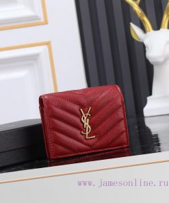 Yves Saint Laurent Bags Y Home Short Clip Authentic Development Imported cowhide pressed caviar with one central com mcay2bek
