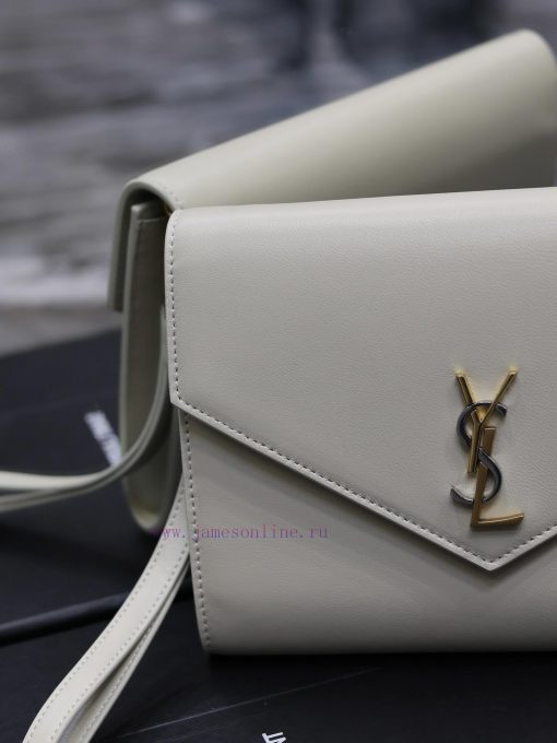 Yves Saint Laurent Bags White lambskin with tricolor logoMONOGRAM HandbagEquipped with a detachable wrist strap and fmsb95ki - Image 5