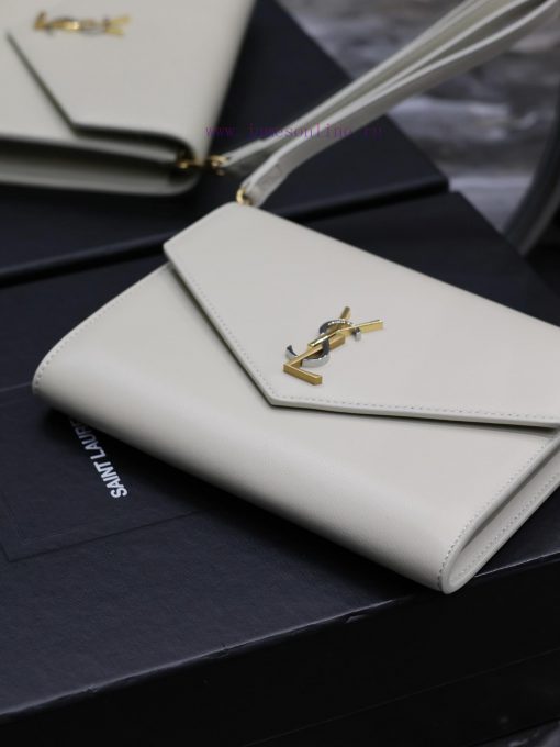 Yves Saint Laurent Bags White lambskin with tricolor logoMONOGRAM HandbagEquipped with a detachable wrist strap and fmsb95ki - Image 6